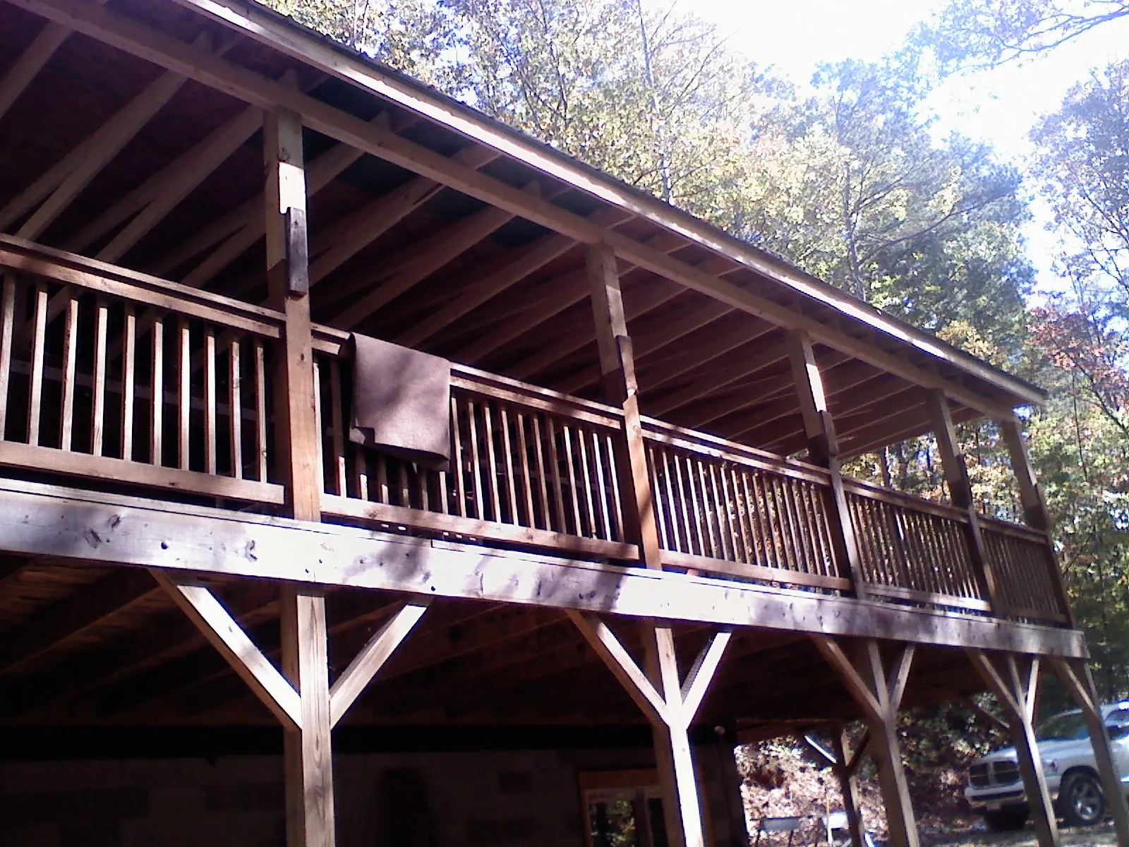 Timber framing under a new elevated porch and deck — Roof Leak Repair in Oakwood by Roofing Brothers